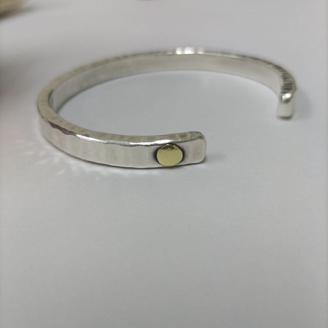 市松 シルバー バングル イチマツ ポイント ゴールド 金