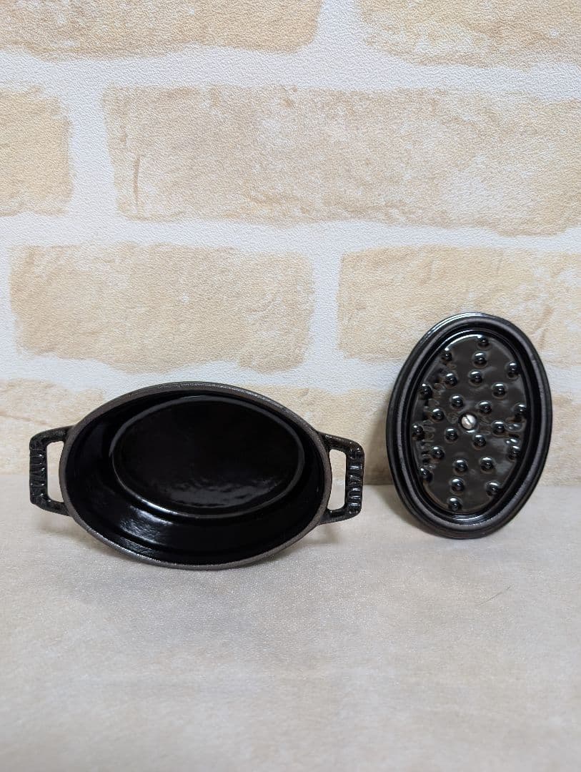 希少！STAUB オーバルシチューパン11cm ジョエルロブションSC オリーブ
