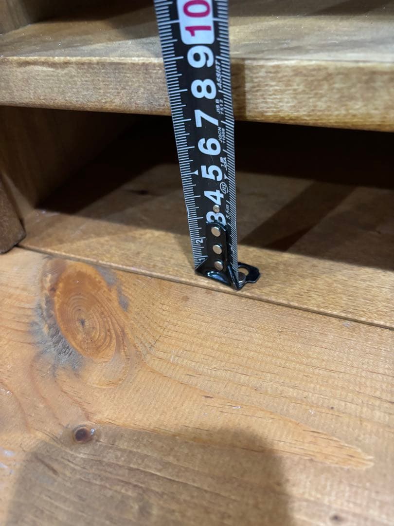 カントリー家具　ハンドメイド　オイル仕上げ3段棚
