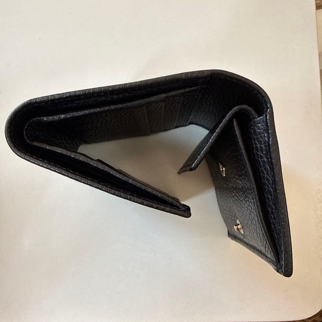 Gucci ブラックレザー 三つ折り財布　黒