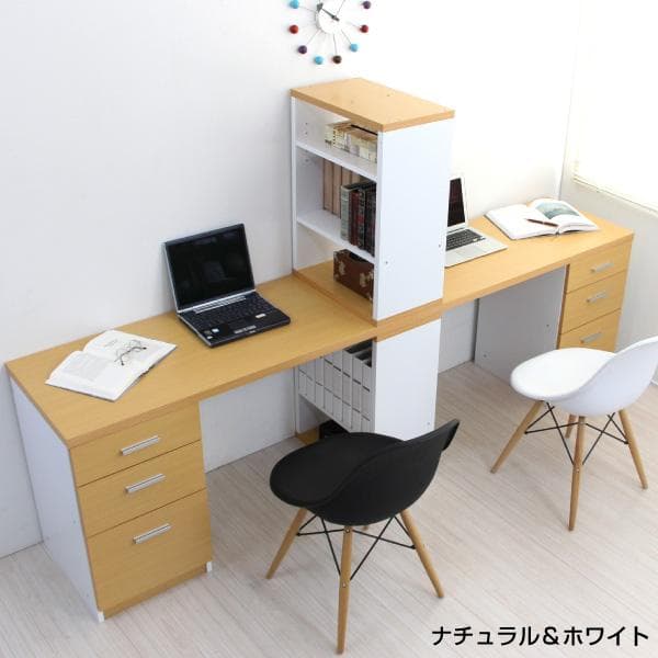 《新品・送料無料》学習机 ツインデスク ナチュラル＆ホワイト