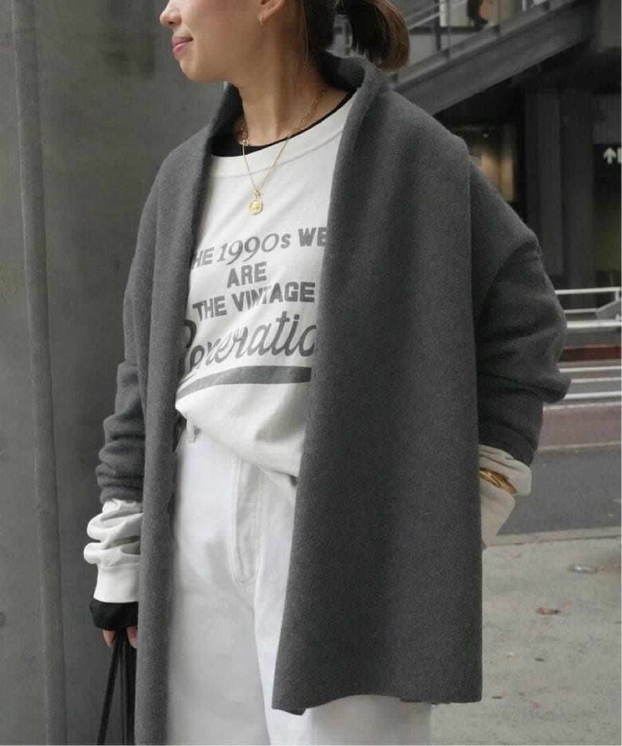 Deuxieme Classe スムース ニットガウン ショートコート