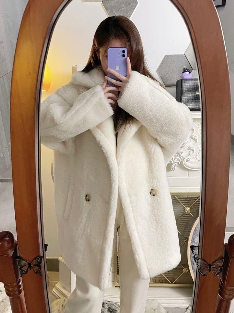 新型最新作❗️新品未使用 ベアショート丈 テディコート ホワイト