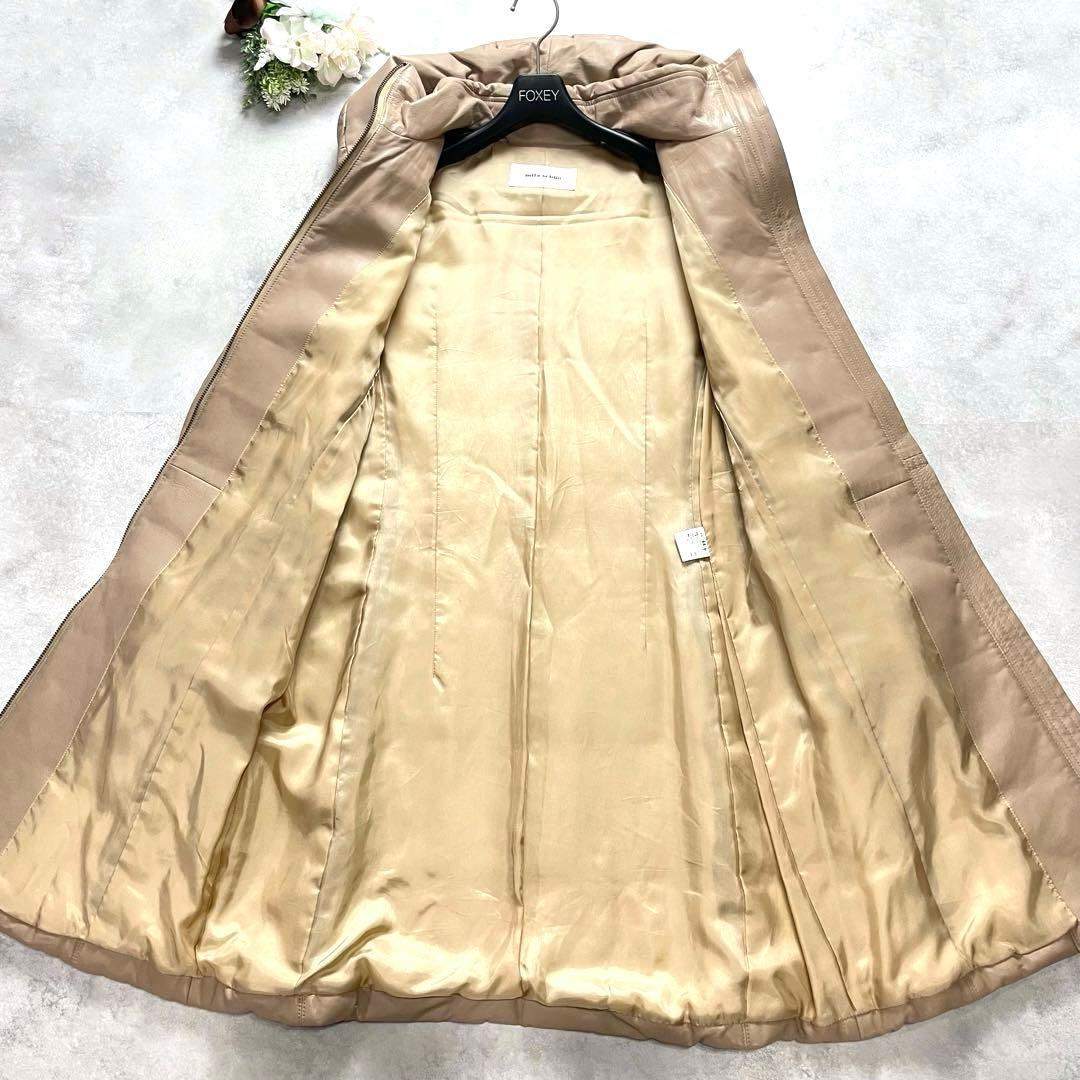 大きいサイズ✨美品 ミラショーン ロングダウンコート ラムレザー 44 2XL