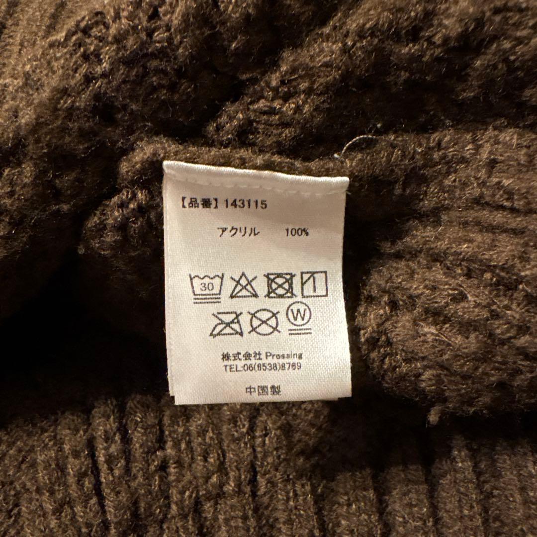 【CS】cable knit zip cardigan (brown)