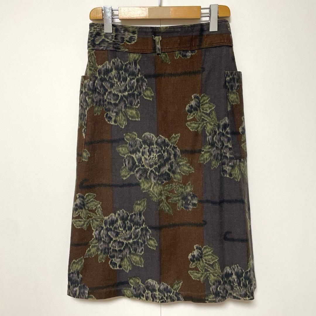 KENZO JAP ケンゾージャップ 花柄チェックスカート 38 フランス製