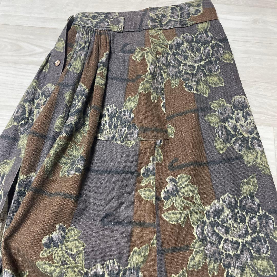 KENZO JAP ケンゾージャップ 花柄チェックスカート 38 フランス製