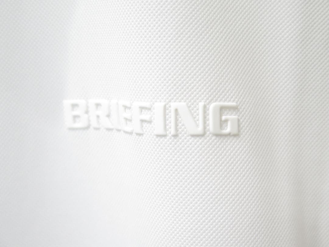 BRIEFING GOLFブリーフィングゴルフバックロゴラインシャツホワイトⓂ