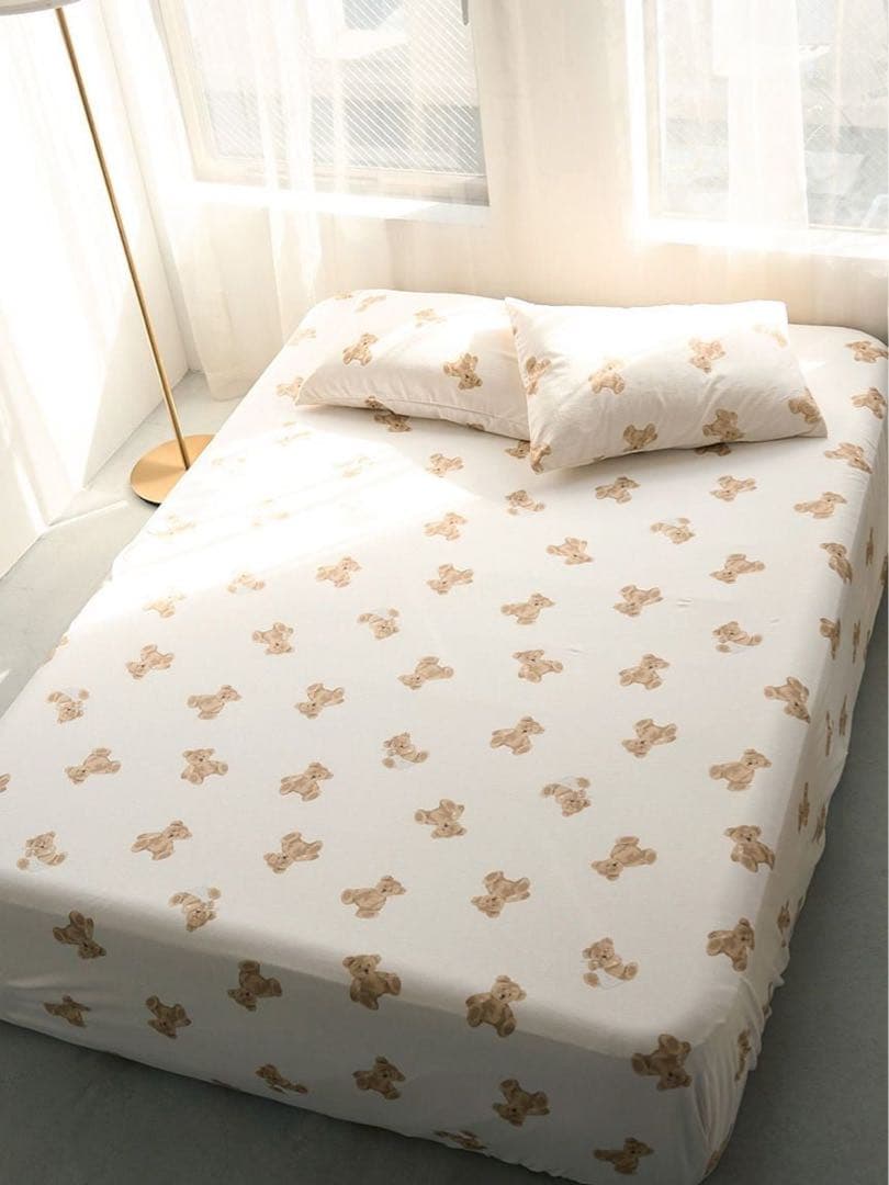 新品　ジェラピケ　ベア　寝具カバー　ダブル　３点セット　マットレス用