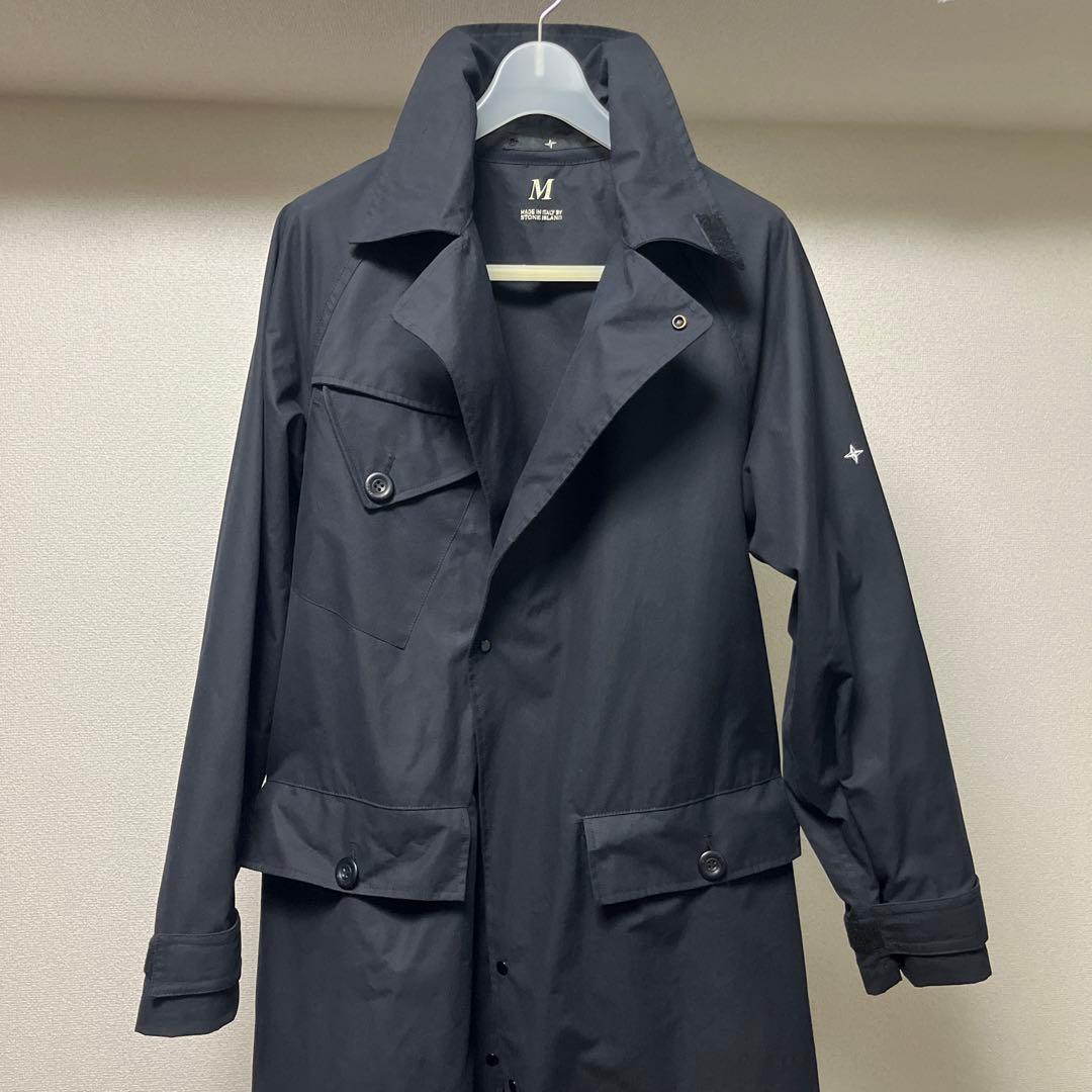 伊製STONE 変形デザインコート黒 希少ventileコットン使用