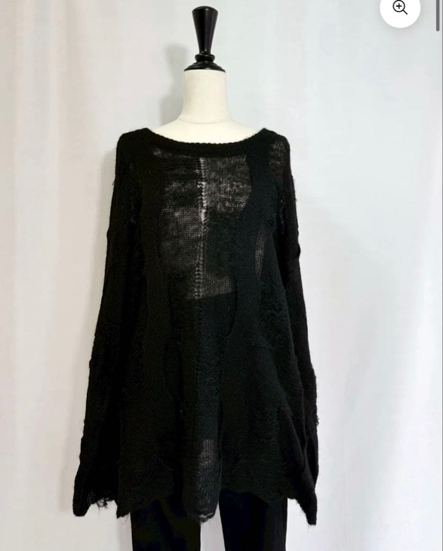DIANTE MOHAIR BLEND LOOSE KNIT ブラック