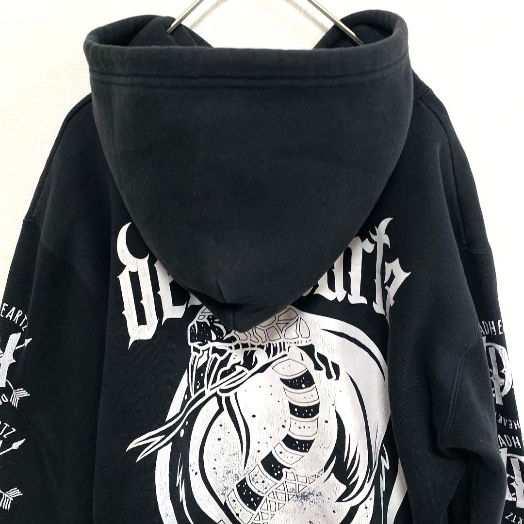 Y2K 00s Street Snake Hoodie Black L デカロゴ