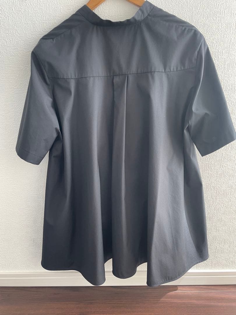 theory luxe バンドカラー半袖ブラウス