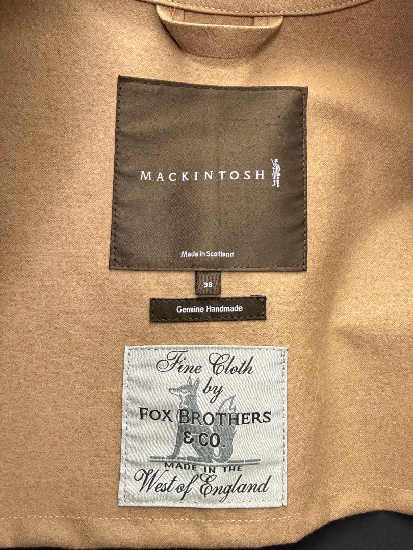 MACKINTOSH×FOX BROTHERS ゴム引きステンカラーコート38