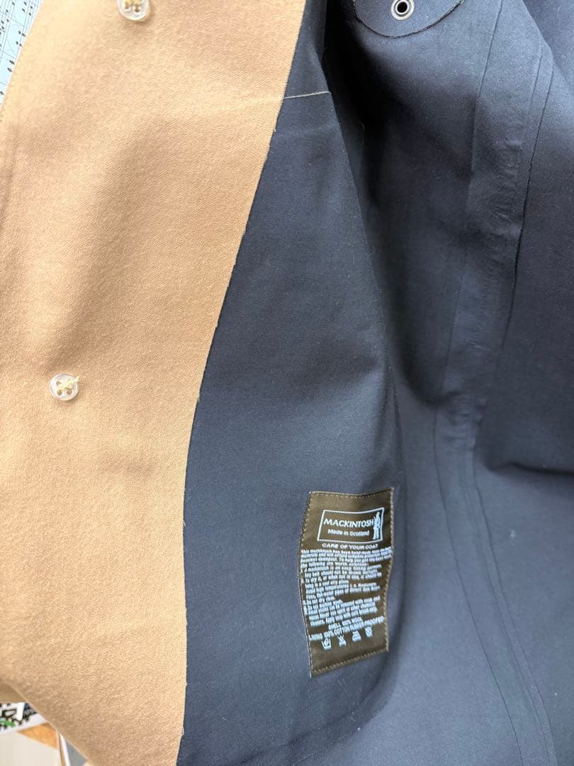 MACKINTOSH×FOX BROTHERS ゴム引きステンカラーコート38