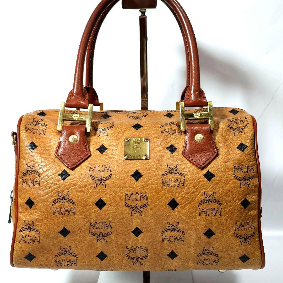 エムシーエム　MCM　ミニボストンバッグ　ハンドバッグ　ヴィセトス柄　鑑定書付き