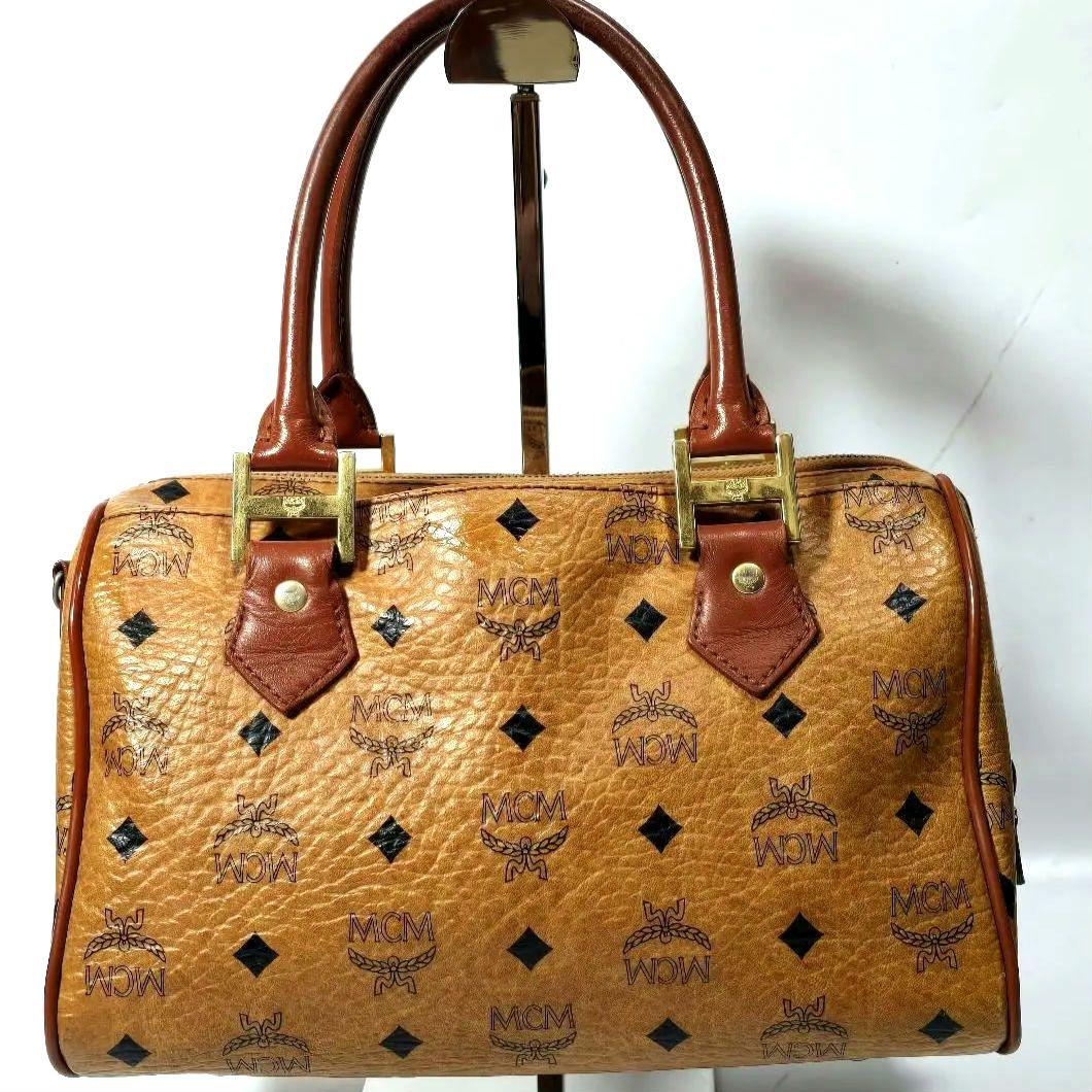 エムシーエム　MCM　ミニボストンバッグ　ハンドバッグ　ヴィセトス柄　鑑定書付き