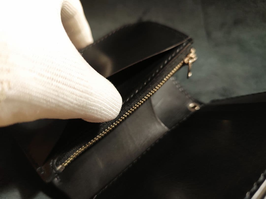 koo　ミドルウォレット　ブラック　姫路レザー　オイルレザー　二つ折り財布