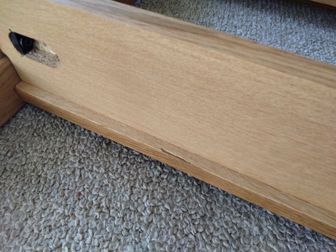 【訳あり美品】MUJI/無印良品 オーク無垢材デスク110cm引出足元棚付学習机