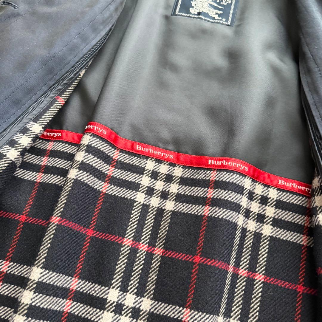 バーバリーズ　ロングコート　玉虫色　紺　ノバチェック　ライナー　2way