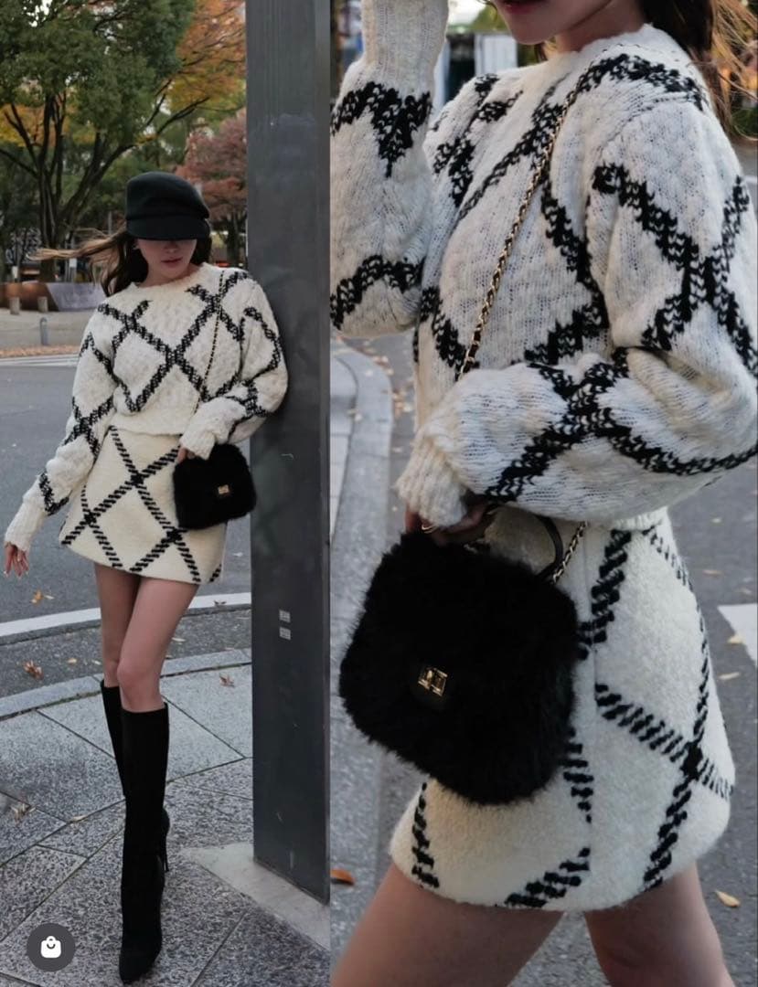 パンツ sheller big check BISHU pure wool skort