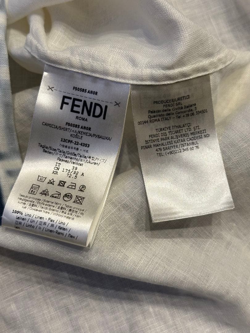 FENDIフェンディ　メンズ 長袖 シャツ39（M）
