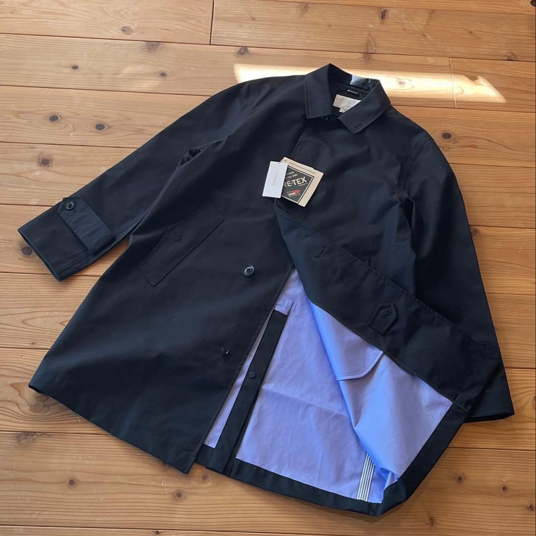新品 ナナミカ 黒 ゴアテックス ステンカラーコートL相当