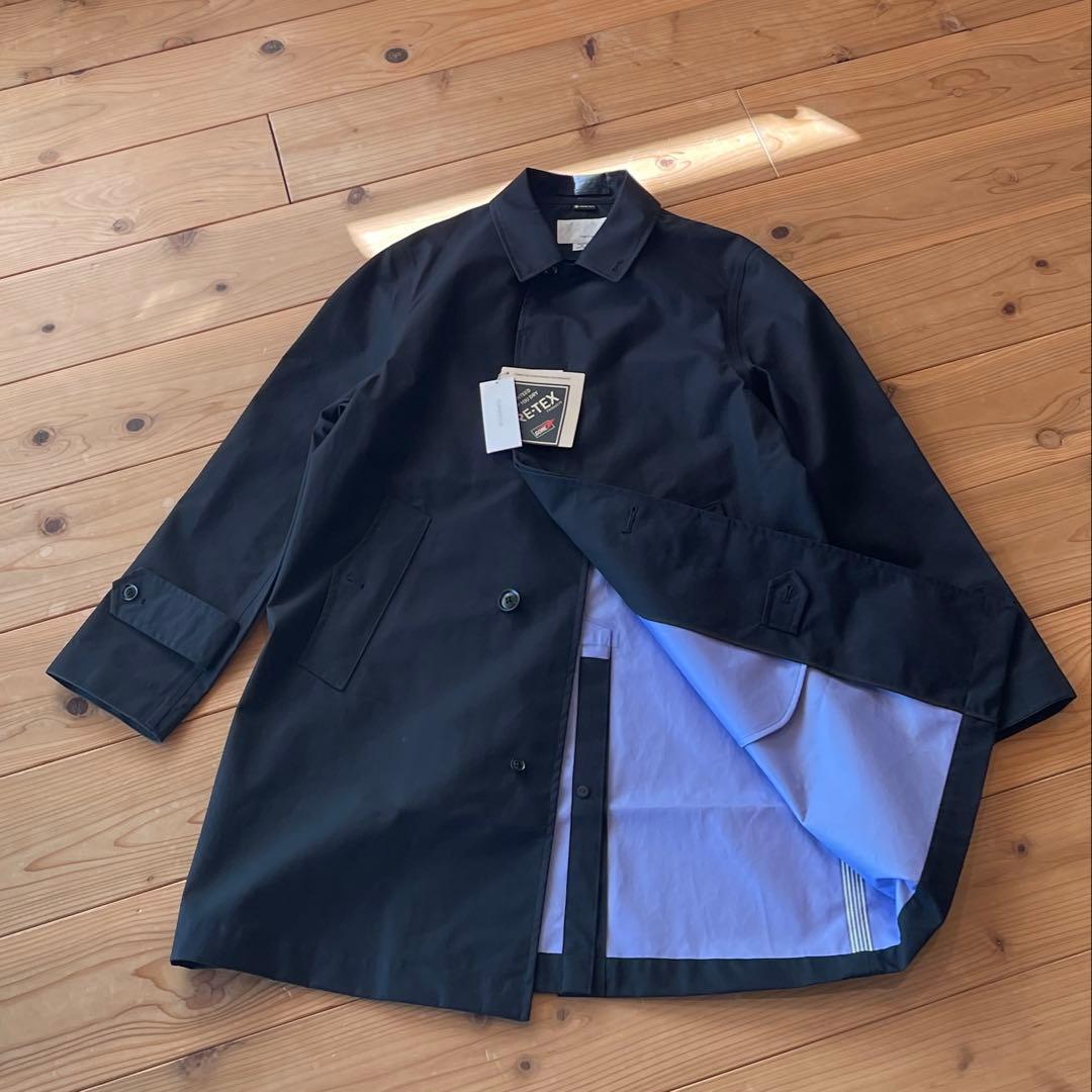 新品 ナナミカ 黒 ゴアテックス ステンカラーコートL相当