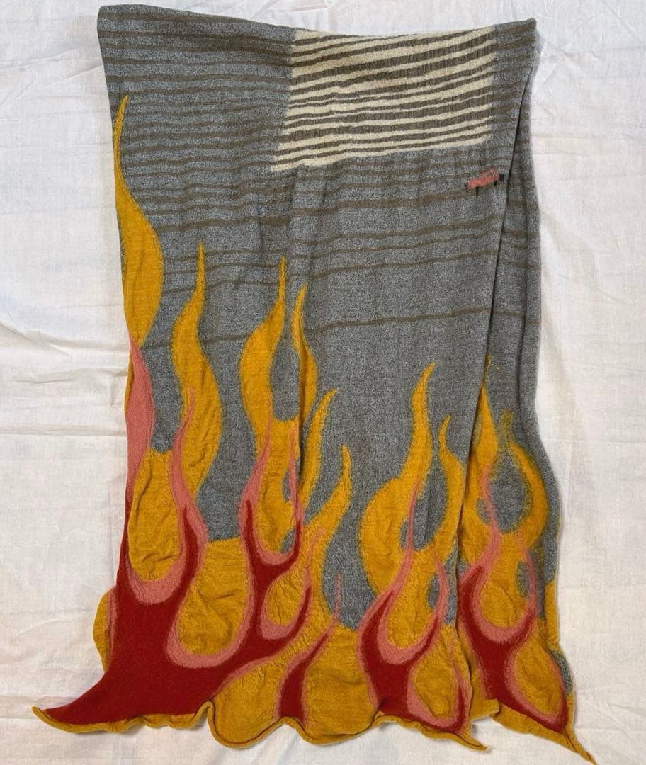 【KAPITAL】Wool Stole 縮絨ウールマフラー 炎オレンジ