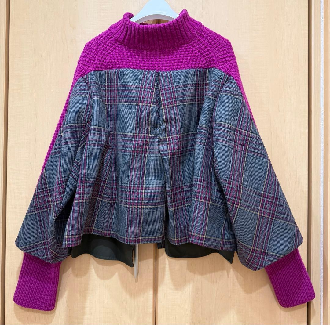 《極美品》★sacai サカイ★ランウェイ着用 ドッキング ウール ニット