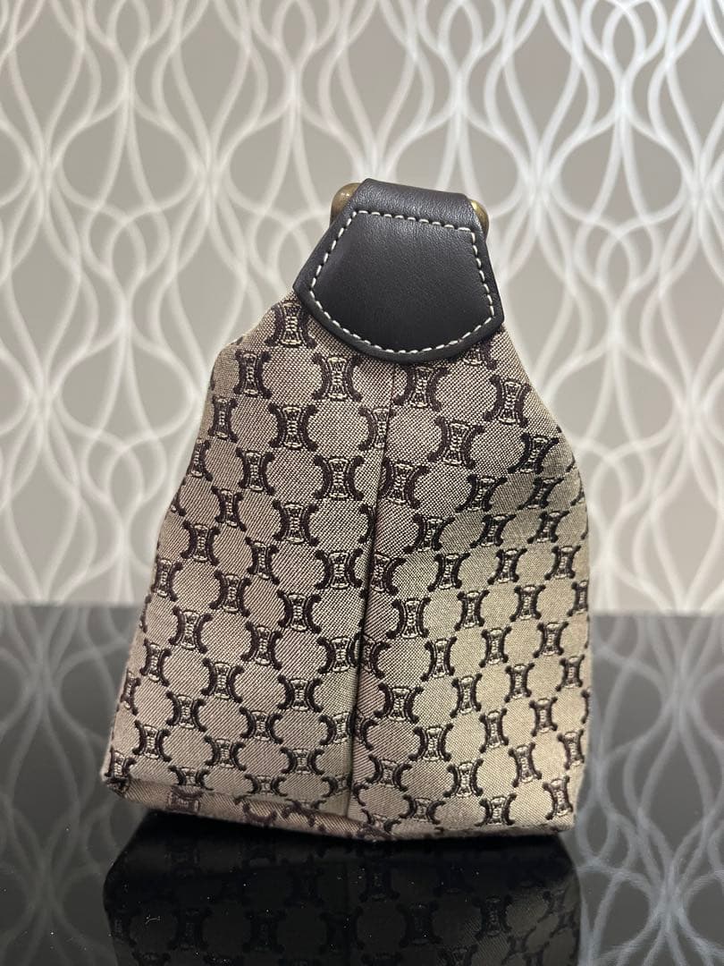 CELINE セリーヌ アクセサリーポーチ ハンドバッグ マカダム柄