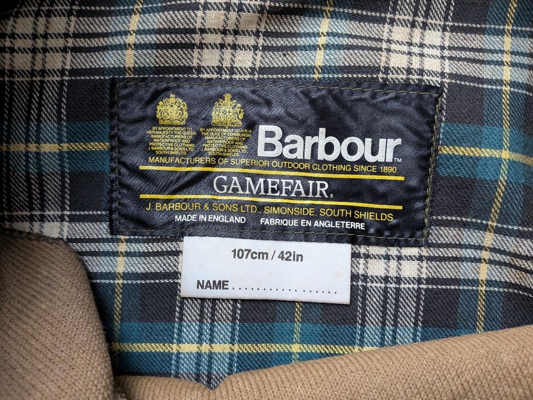 【最終価格】barbour gamefair c42 ykk