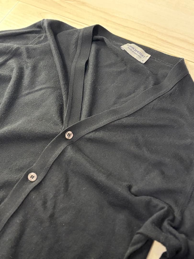 【美品】ジョンスメドレー JOHN SMEDLEY カーディガン黒