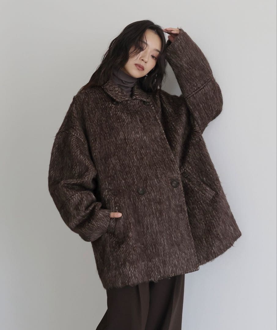 【新品未使用】hellam シャギーミドルコート