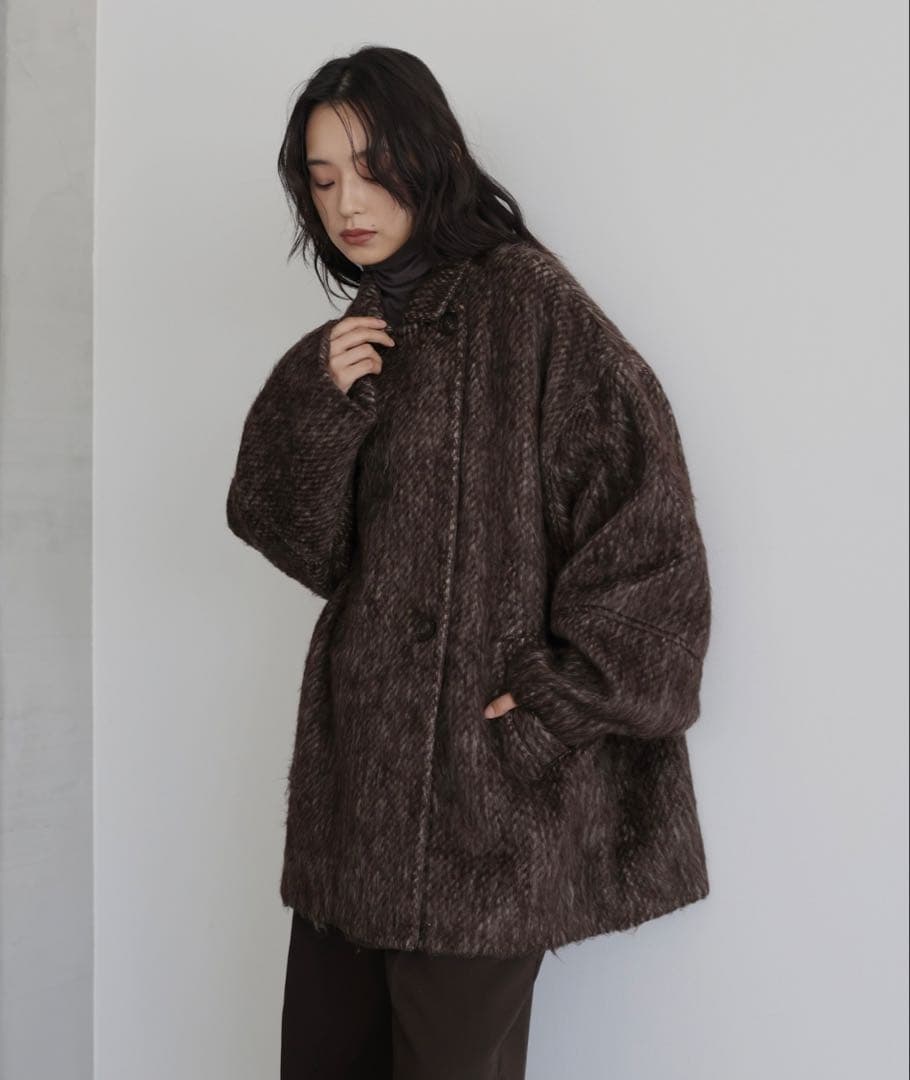 【新品未使用】hellam シャギーミドルコート
