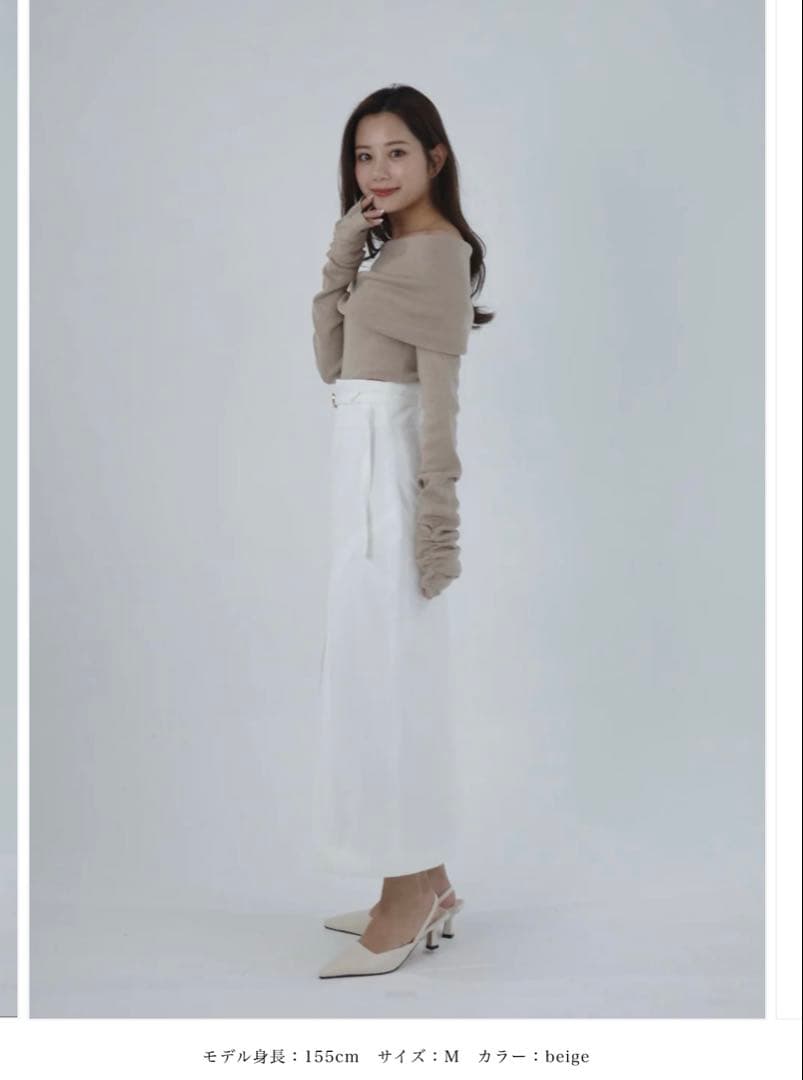 【新品】polaura ボリュームオフショルダーラメニット　beige タグ付き