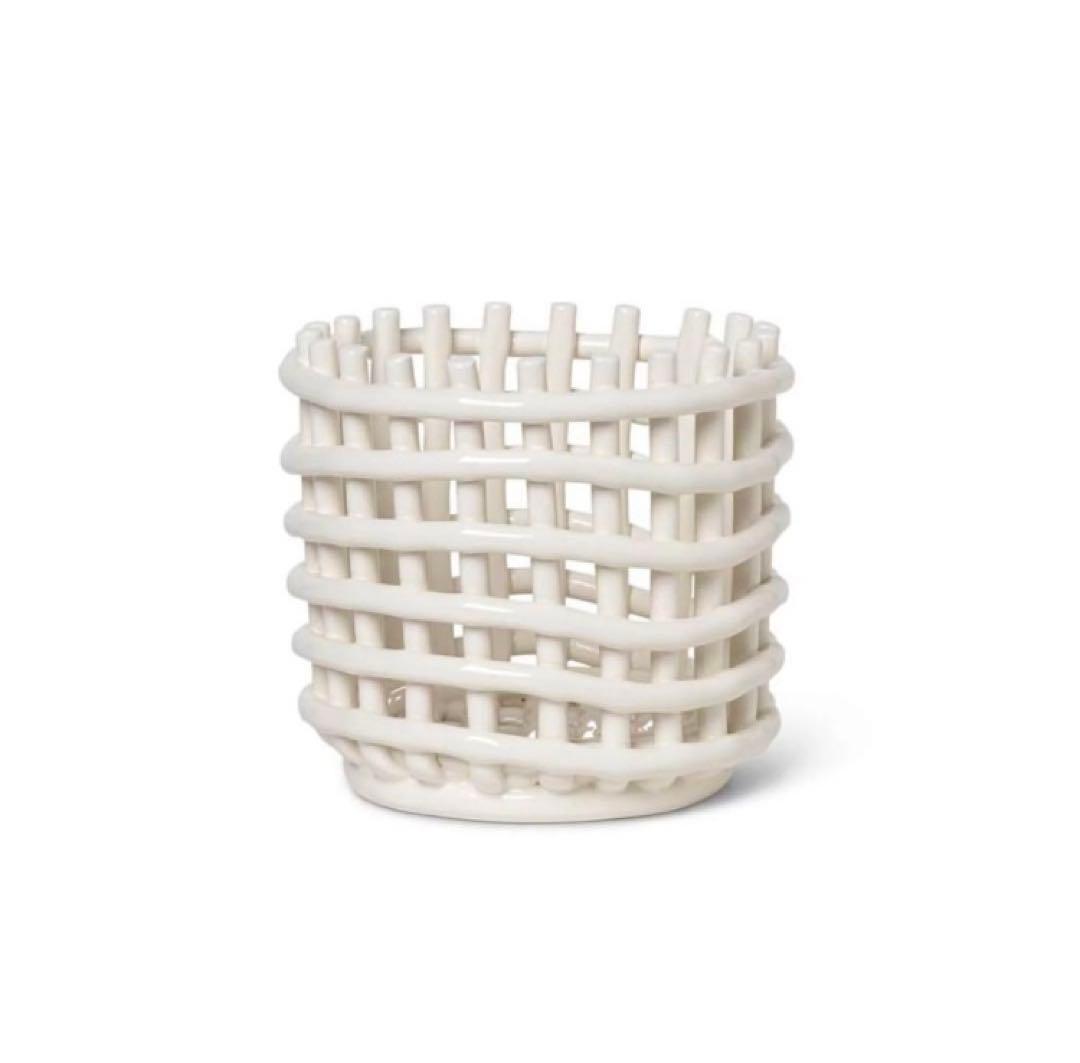 ★未使用★Ferm Living セラミックバスケット　S