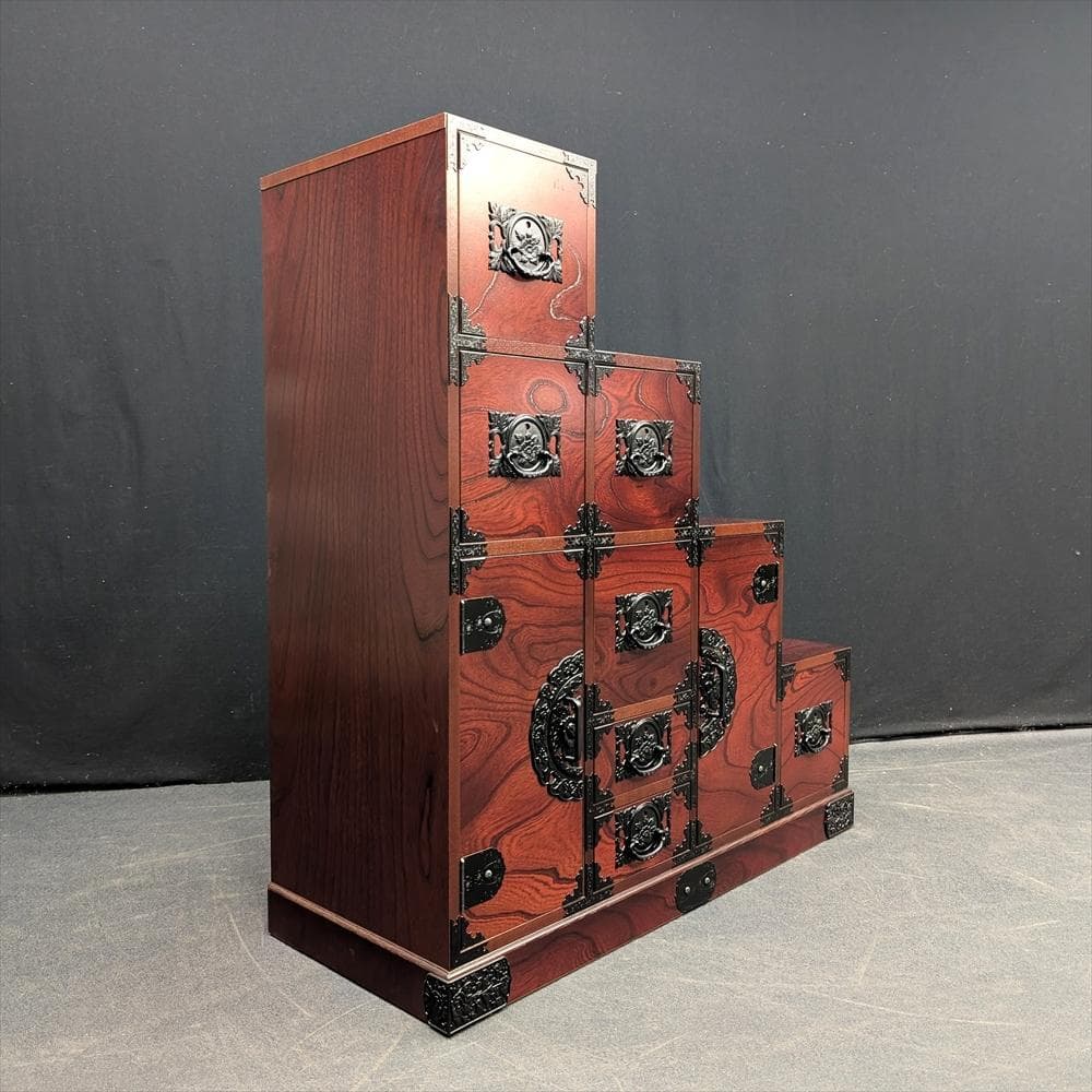 展示品　飛鳥工芸家具　欅箪笥　欅 ケヤキ材　階段箪笥　整理箪笥　タンス民藝