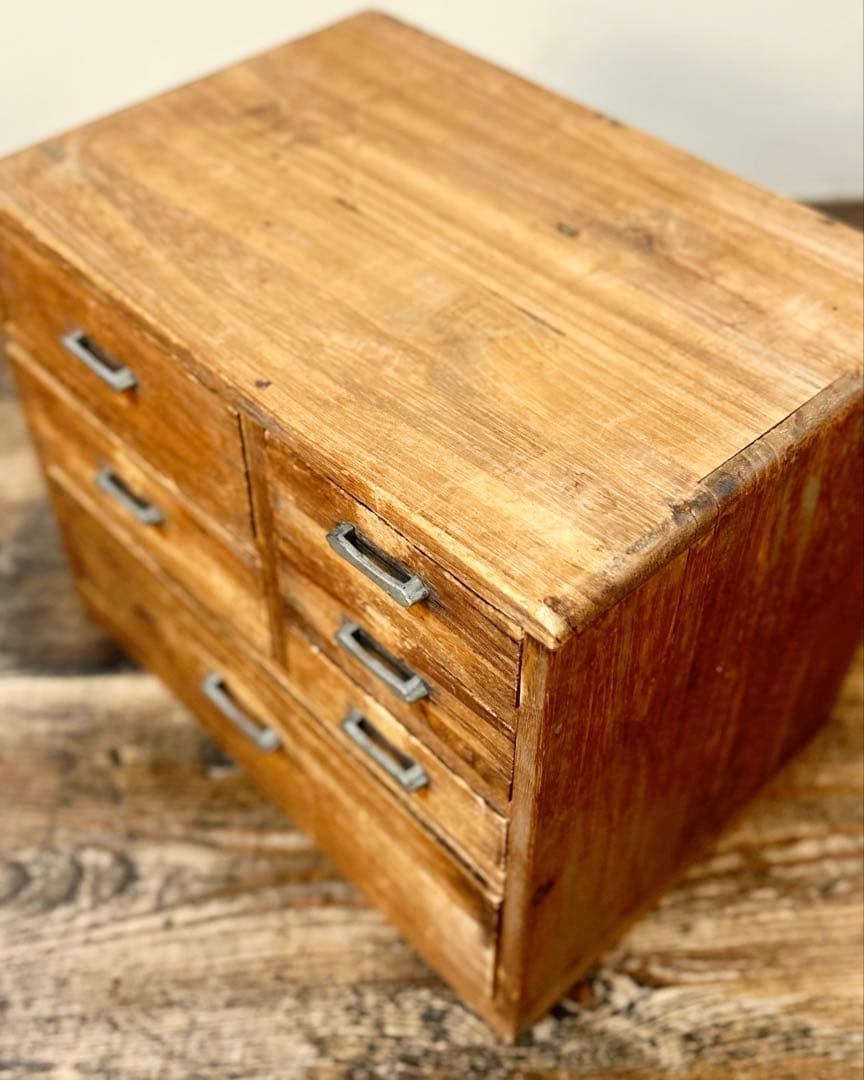 美品　小引き出し 箪笥 木製 昭和初期 古家具 無垢材 道具箱 収納棚