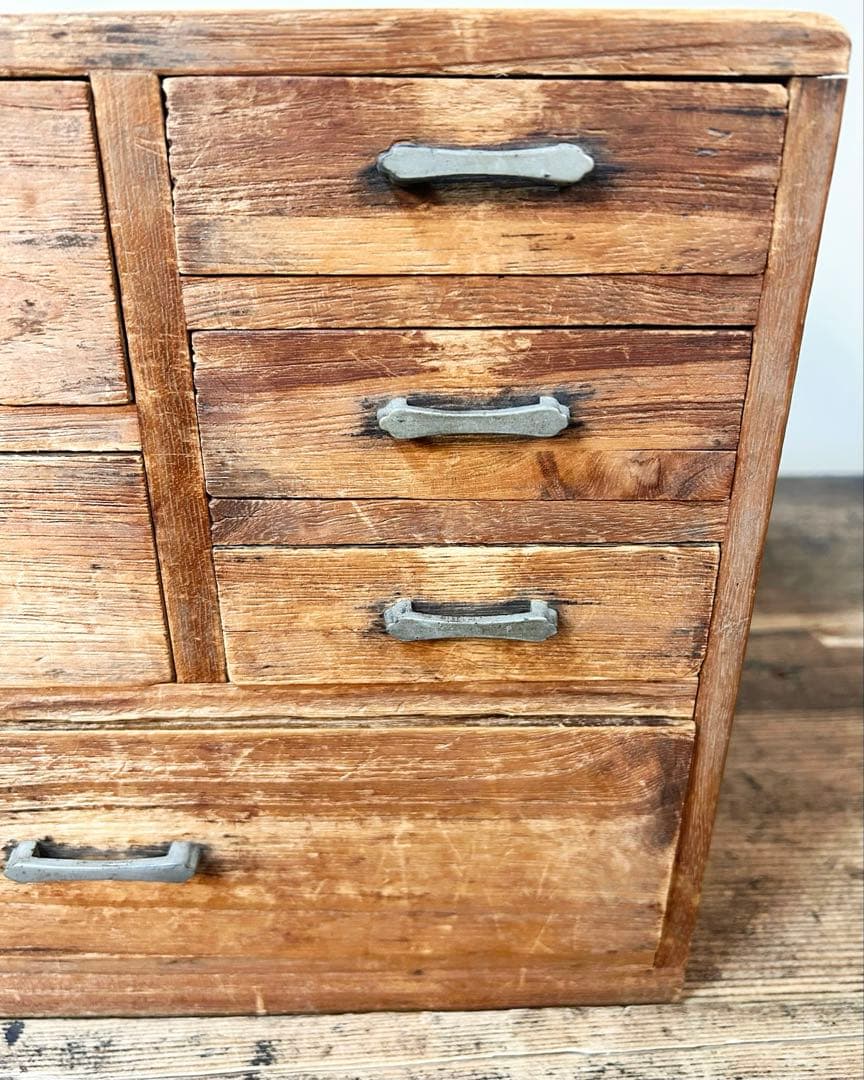 美品　小引き出し 箪笥 木製 昭和初期 古家具 無垢材 道具箱 収納棚