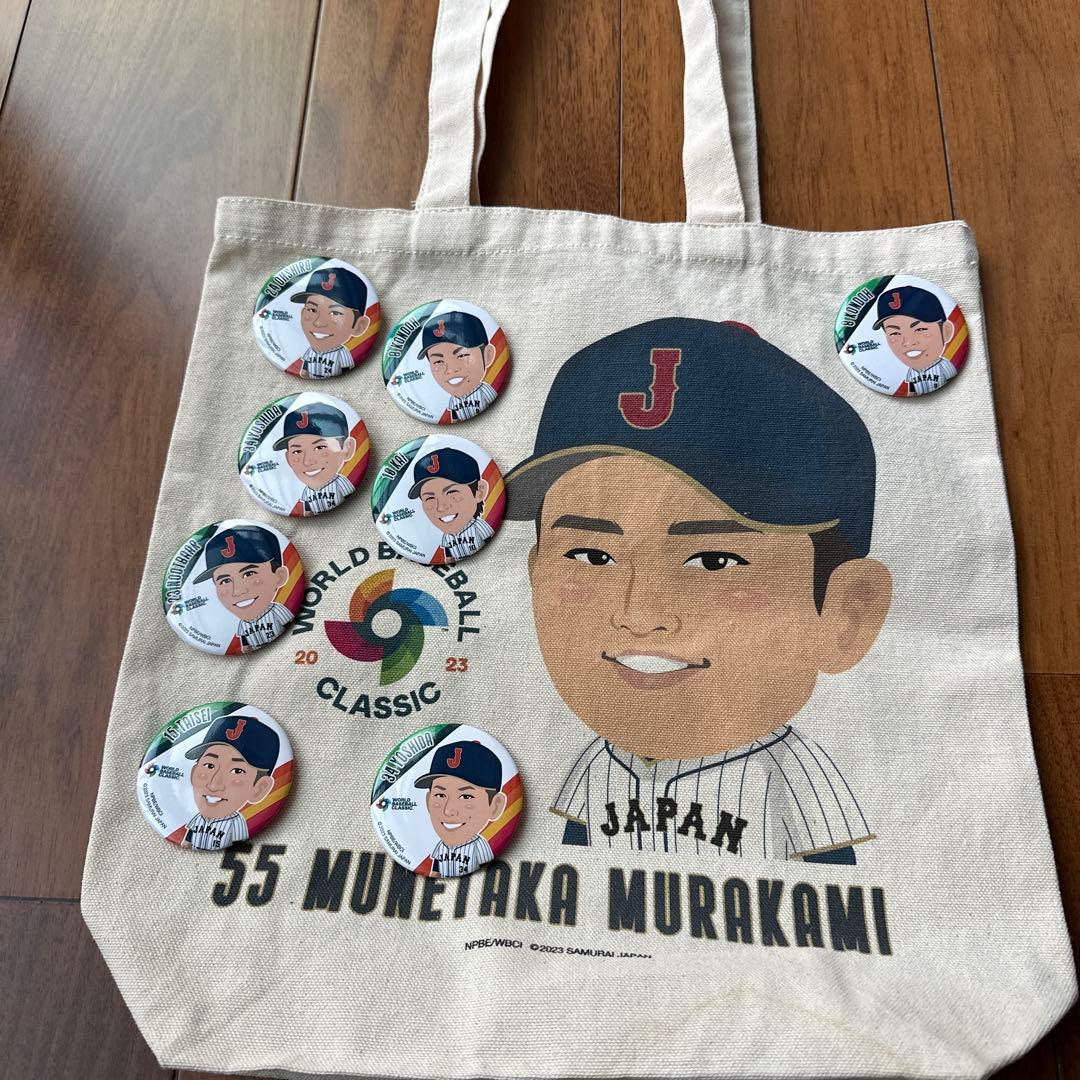 ムネタカ・ムラカミ トートバッグ WBCバッジ付き