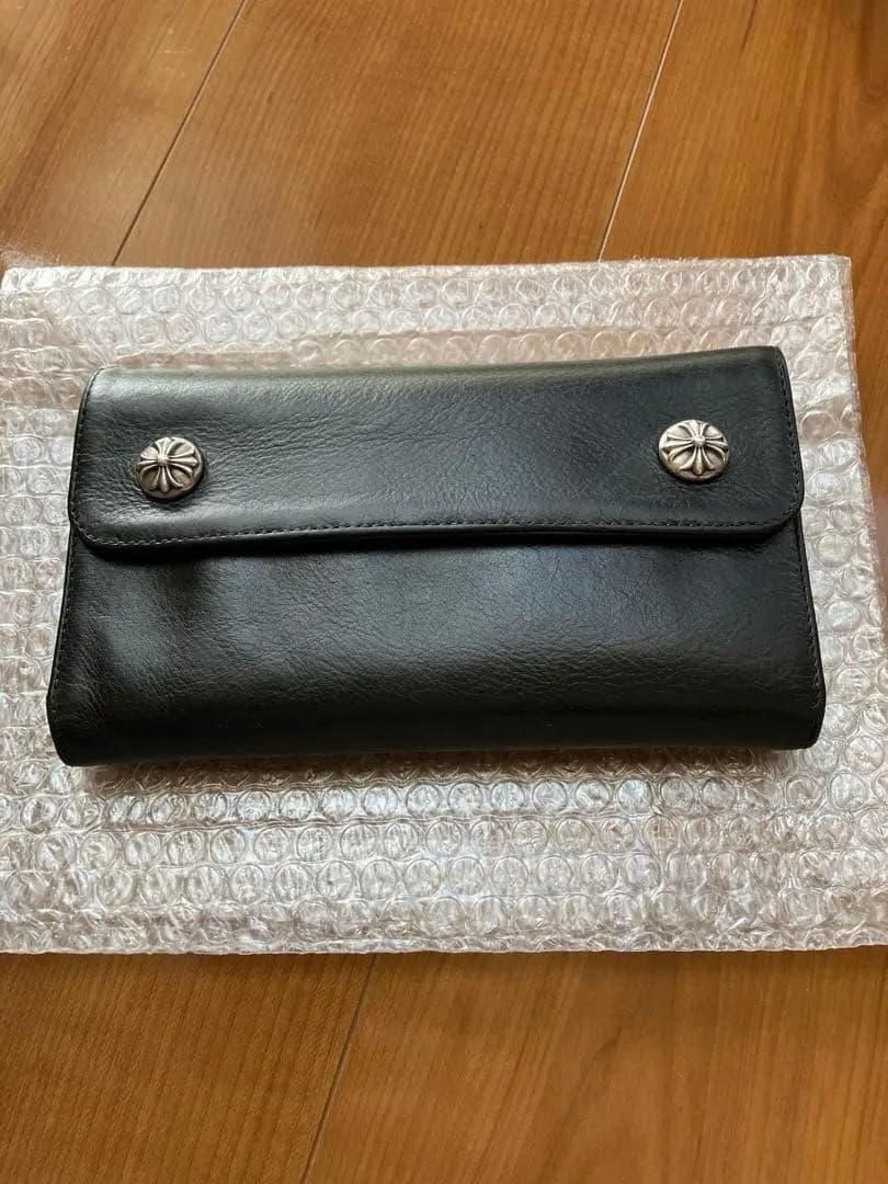 クロムハーツ　ウェーブウォレット　クロスボタン