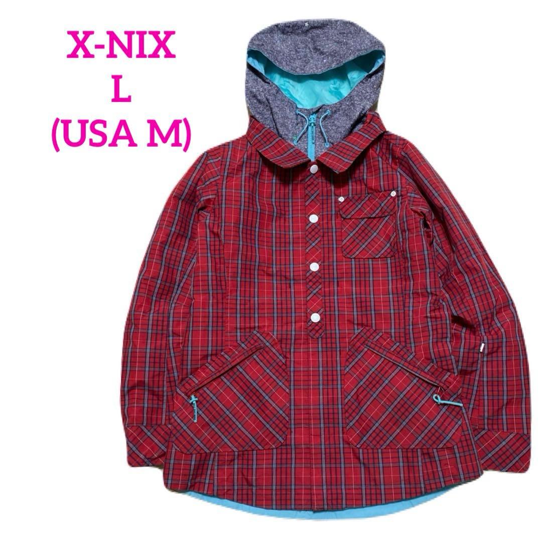 ⭐️X-NIX　PHENIX レディース　スノボジャケット　赤チェック　L＊977