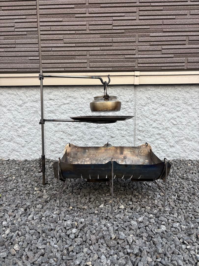 ハンドメイド　焚き火ハンガー　ファイヤーアンカー