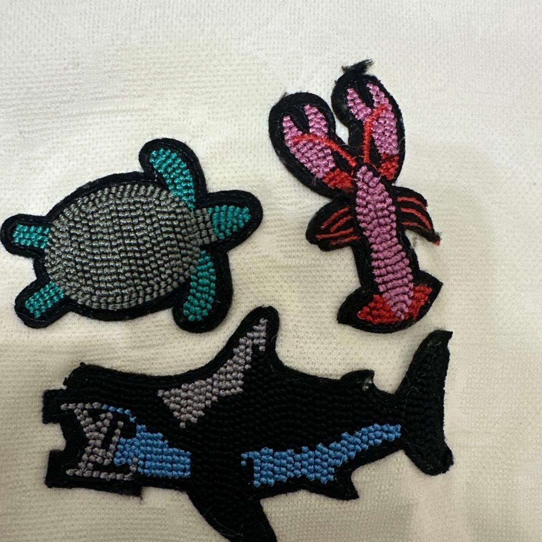 ぽ*こ様 Louis Vuitton 刺繍Tシャツ S ホワイト