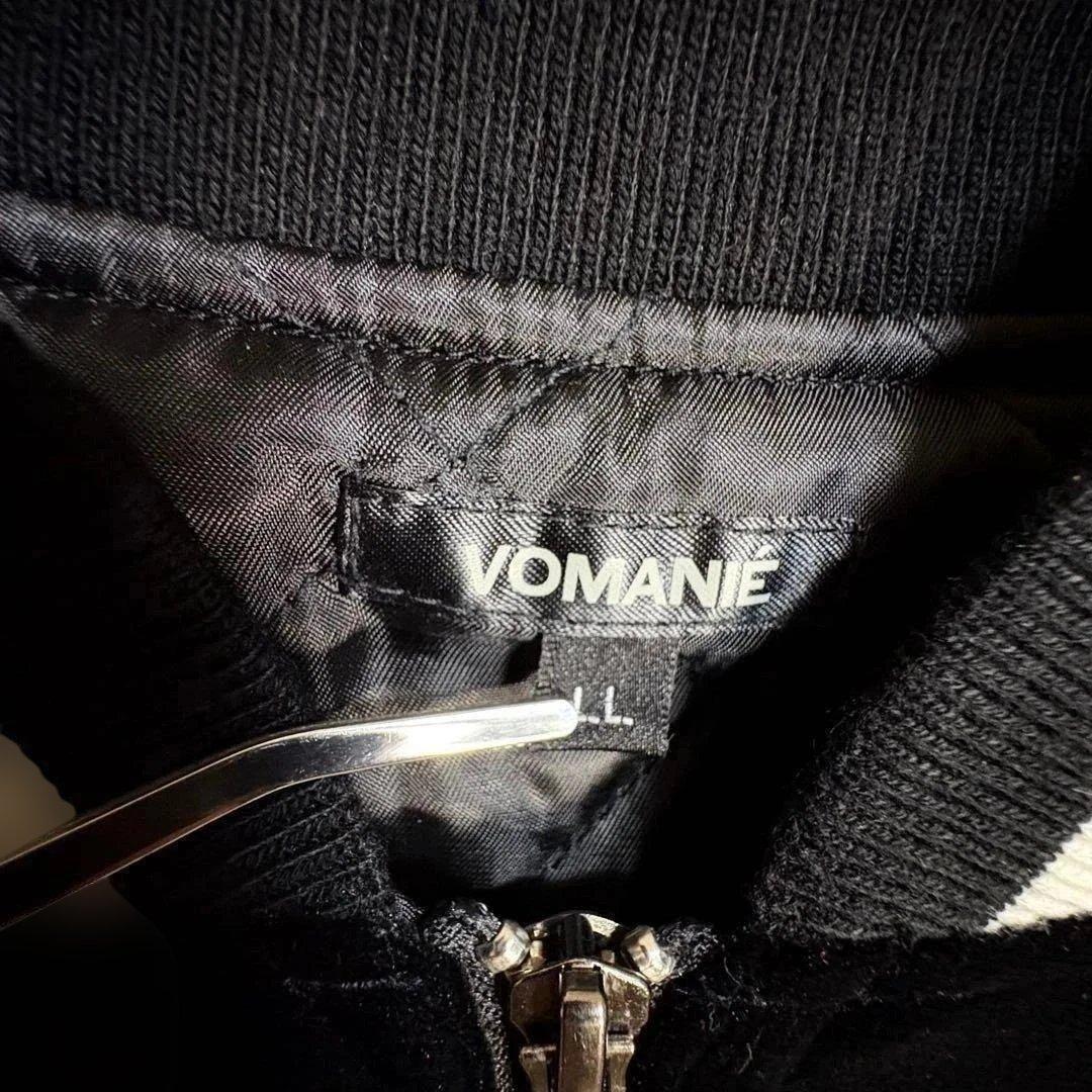 未使用 VOMANIE ウサギ 兎 別珍スカジャンベロア素材 ジャケット刺繍黒