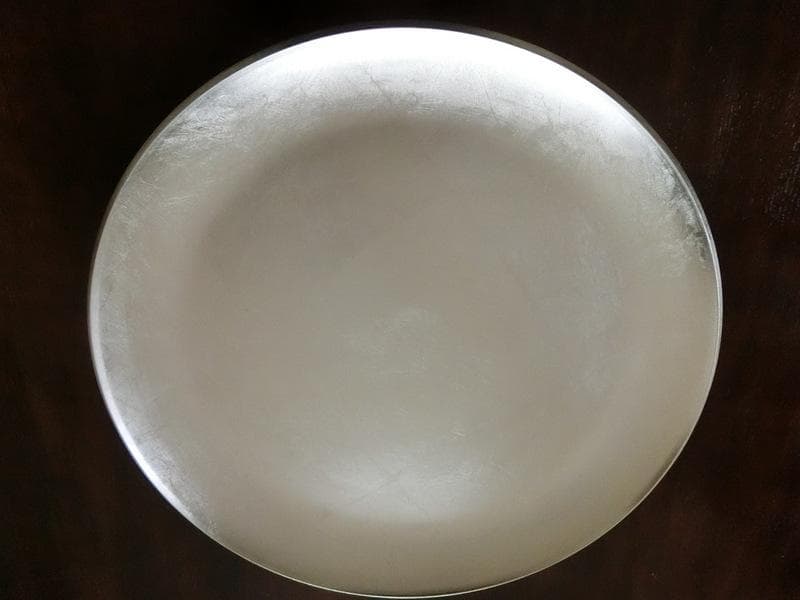 希少★金箔 銀箔　芙蓉盆　飾り皿　漆器 大皿　正雲作 料亭 38cm 2枚セット
