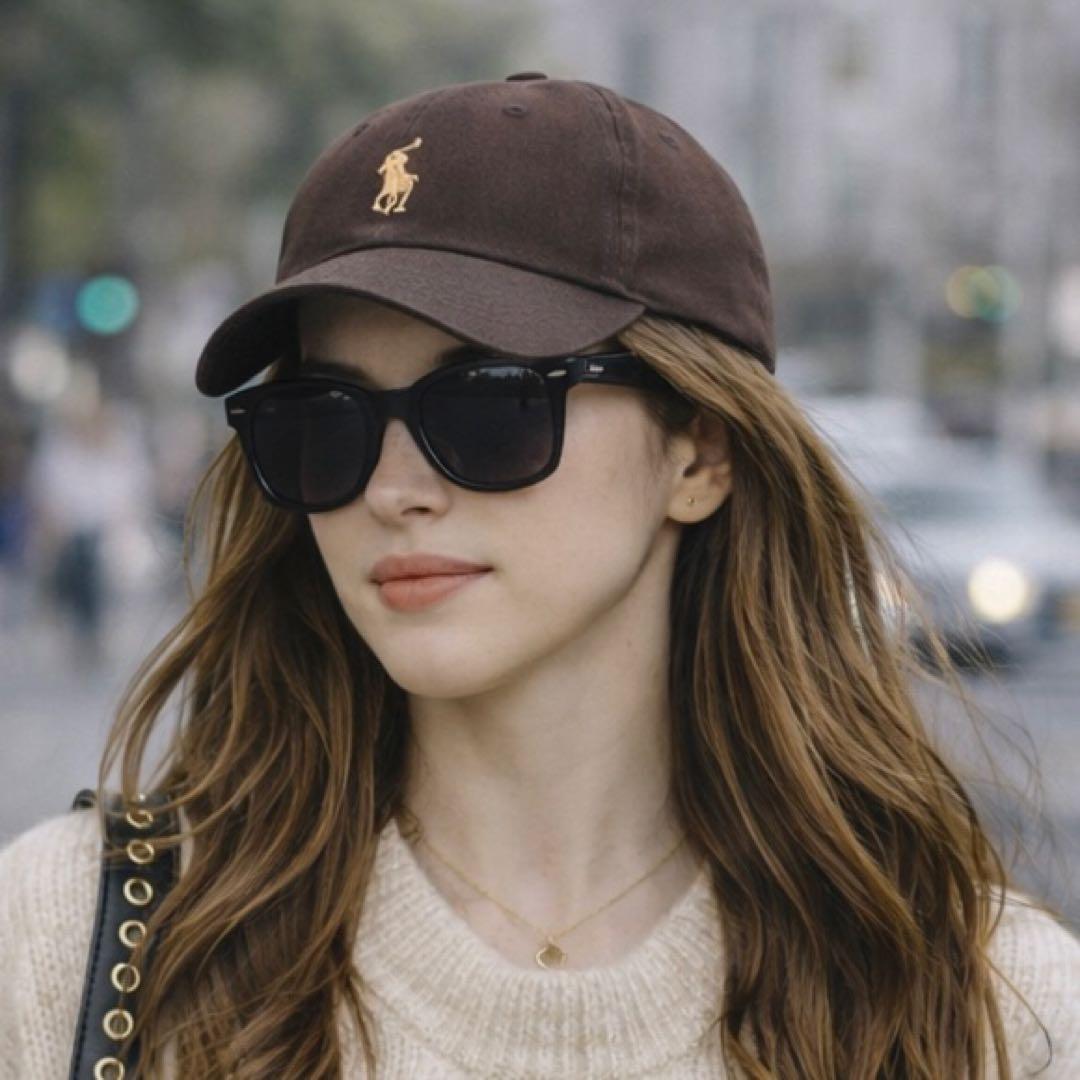 タグ付新品　POLO ポロラルフローレン　キャップ　ブラウン　ホワイトベージュ茶