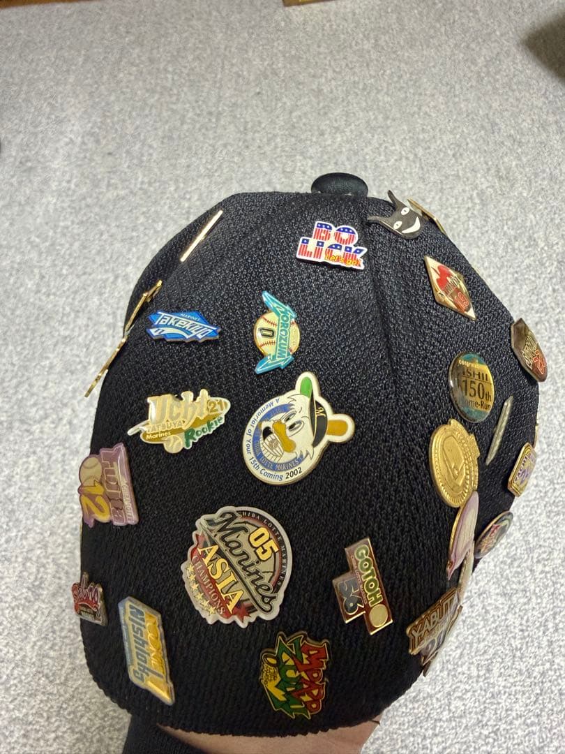 千葉ロッテマリーンズ サイン入りヴィンテージバッチ キャップ