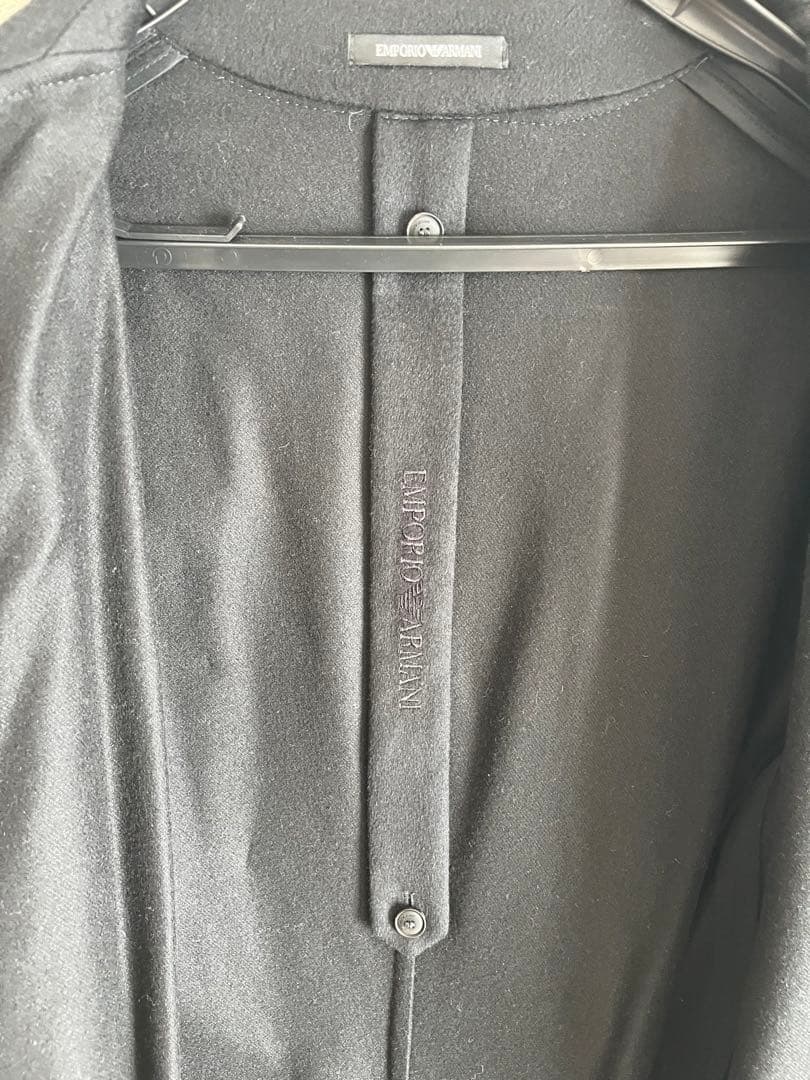 EMPORIO ARMANI 黒 カシミヤ100% ロングコート